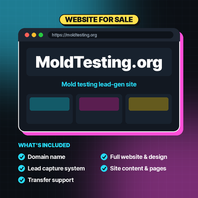Website For Sale - MoldTesting.org - Mold Testing Lead Generation Website
