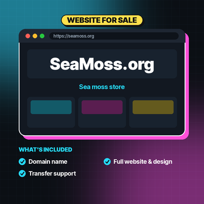 Website For Sale - SeaMoss.org - Sea Moss Niche Store