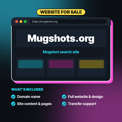 Website For Sale - Mugshots.org - Popular Mugshot Website